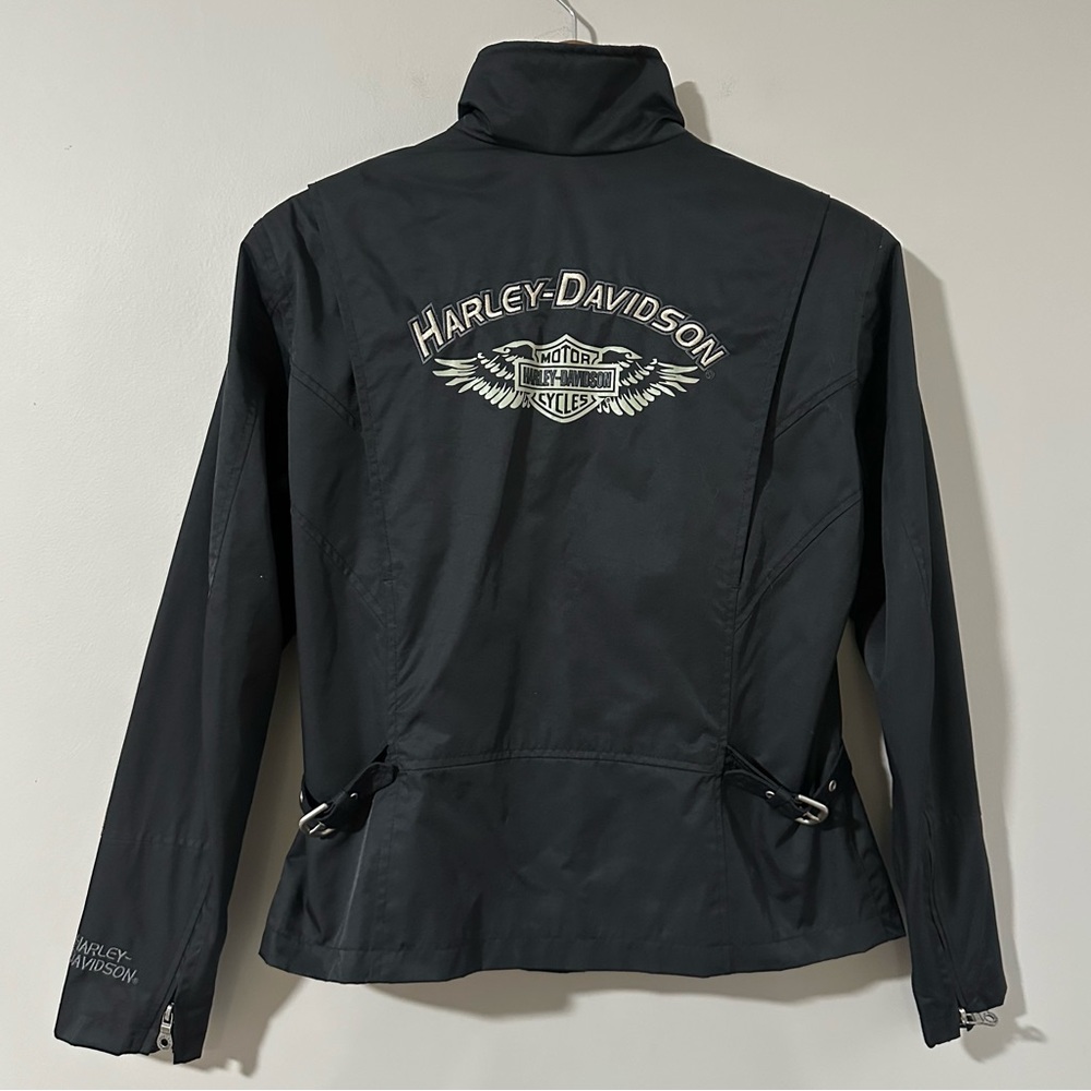 Vintage Harley Davidson Embroidered Lined Nylon Riding Jacket Women’s Size M